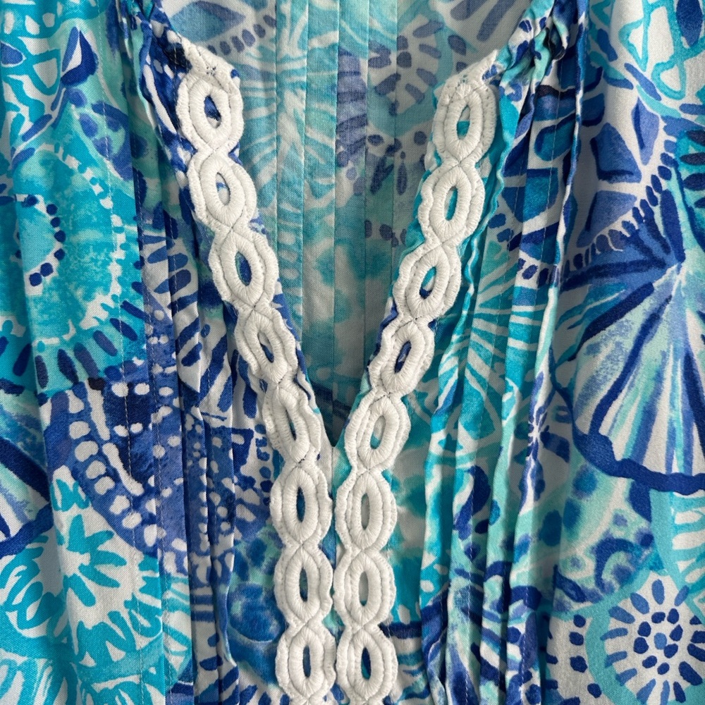 Lilly Pulitzer Hollie Tunic Dress EUC Breakwater Tint Party Wave XL - Picture 10 of 14